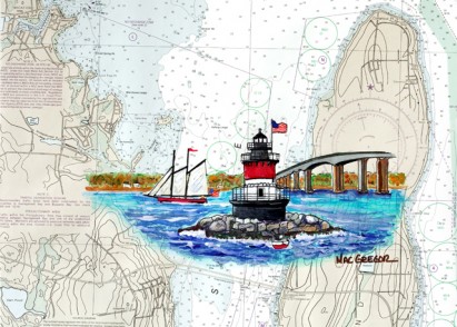 11×14 nautical print of Plum Beach Lighthouse by Bill MacGregor